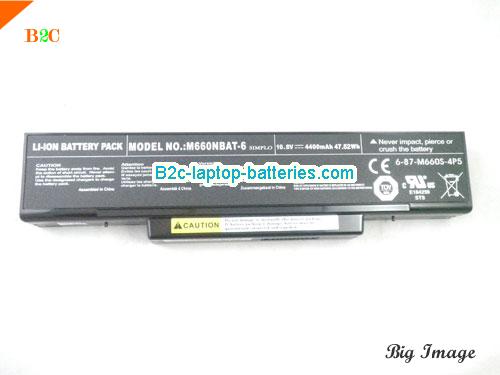  image 5 for M660BAT-6 Battery, $57.15, CLEVO M660BAT-6 batteries Li-ion 10.8V 4400mAh, 47.52Wh  Black