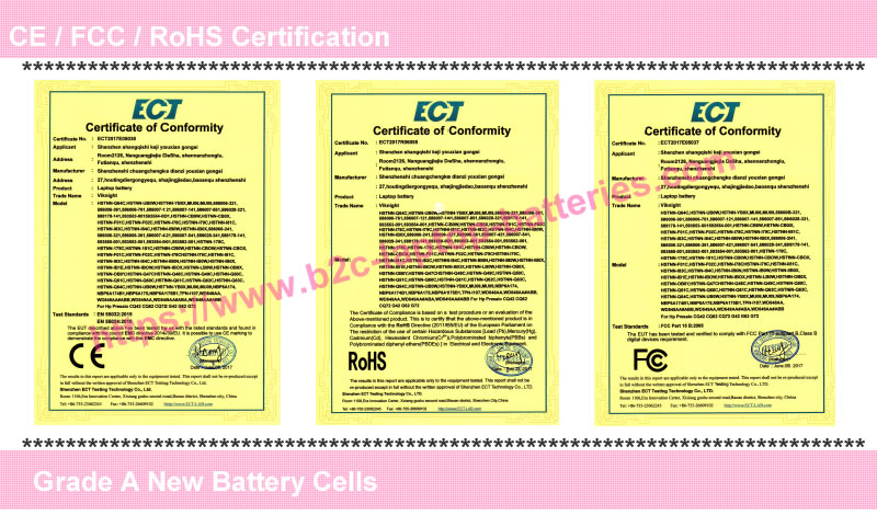 Laptop Battery CE / FCC / RoHS Certification 