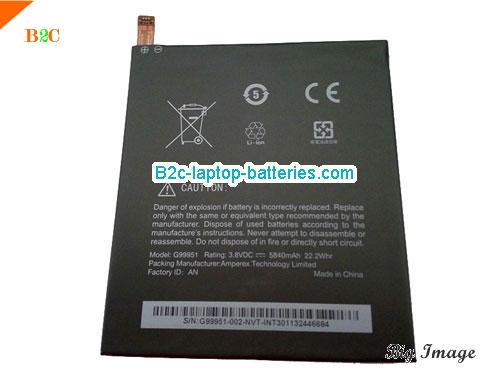OTHER G99951 Battery 5840mAh, 22.2Wh  3.8V Black Li-Polymer
