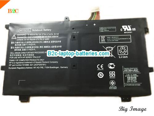 HP 10-h010nr Tablet Battery 21Wh 7.4V Black Li-ion