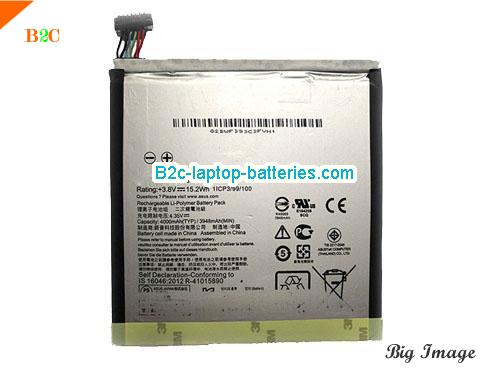 ASUS ZenPad S 8.0 (Z580CA) Serie Battery 4000mAh, 15.2Wh  3.8V Black Li-ion