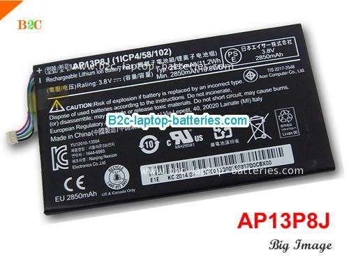 ACER AP13P8J Battery 2955mAh, 11.2Wh  3.8V Black Li-ion