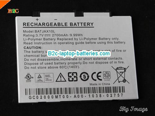 AIGO BATJAX10L Battery 2700mAh, 9.99Wh  3.7V Sliver Li-Polymer