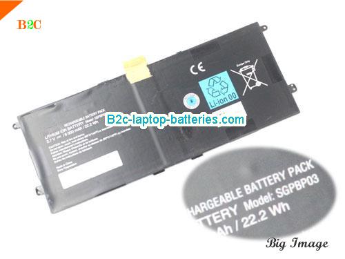 SONY Xperia Tablet S series Battery 6000mAh, 22.2Wh  3.7V Black LITHIUM ION