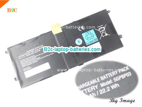 SONY SGPBP03 Battery 6000mAh, 22.2Wh  3.7V Black LITHIUM ION