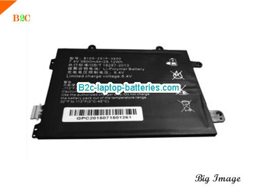 HASEE B105-2S1P-3800 Battery 3800mAh, 28.12Wh  7.4V Black Li-Polymer
