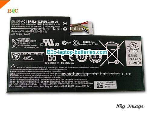 ACER KT0020G002 Battery 5340mAh, 20Wh  3.75V Balck Li-ion