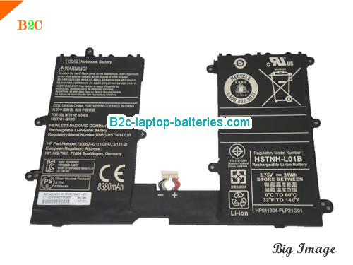 HP Pro Tablet 610 Battery 8380mAh, 31Wh  3.7V Black Li-ion