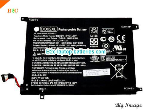 HP Pavilion X2 Detachable Battery 8390mAh, 33Wh  3.8V Black Li-ion