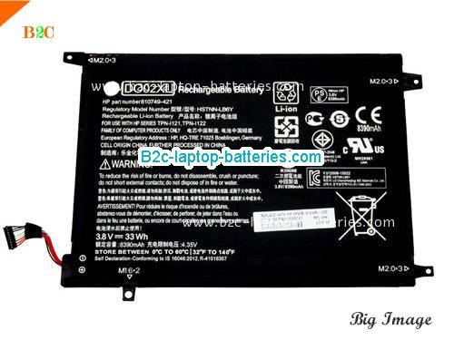 HP Pavilion x2 10-j013tu(K2N76PA) Battery 8390mAh, 33Wh  3.8V Black Li-ion