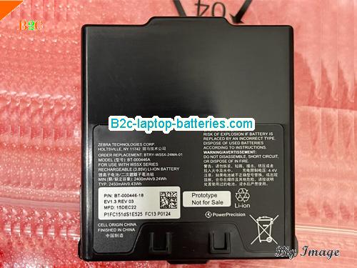 ZEBRA WS5000 Digital Barcode Scanner Battery 2400mAh, 9.24Wh  3.85V  Li-ion