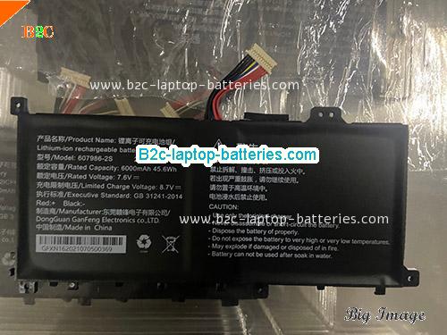 GANFENG 2ICP6/78/86 Battery 6000mAh, 45.6Wh  7.6V Black Li-ion