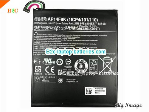 ACER A1-850 Battery 4550mAh, 17.2Wh  3.8V Black Li-ion