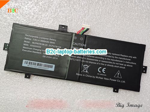 MCNAIR MLP40781062S Battery 5000mAh, 38Wh  7.6V Black Li-Polymer