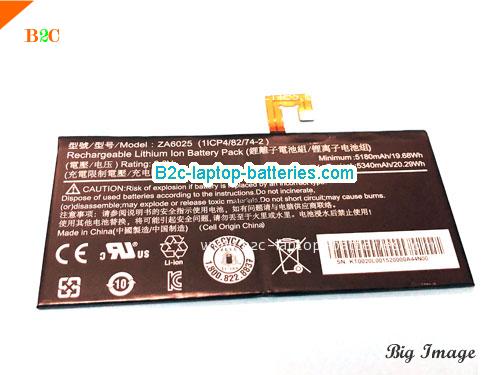 ACER ZA6025 Battery 5180mAh, 19.68Wh  3.8V Black Li-Polymer