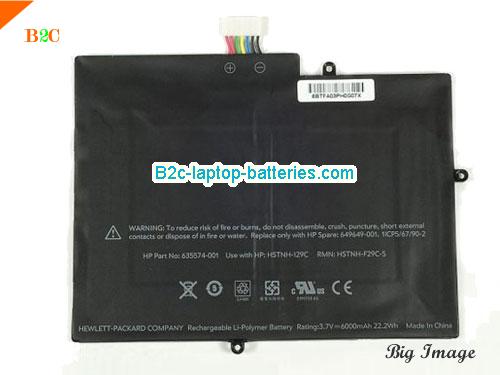 HP 635574-001 Battery 6000mAh 3.7V Black Li-ion