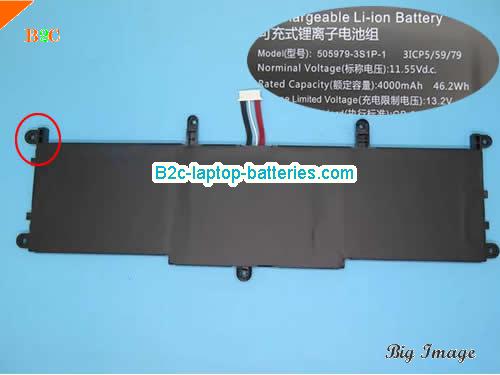 CHUWI 505979-3S1P-1 Battery 4000mAh, 46.2Wh  11.55V Black Li-ion