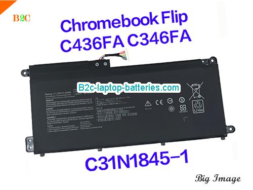 ASUS Chromebook Flip C436-E10097 Battery 3640mAh, 42Wh  11.55V Black Li-Polymer