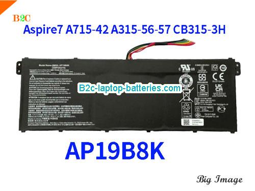ACER Aspire 3 A315-23-R0F2 Battery 3831mAh, 43Wh  11.25V Black Li-Polymer