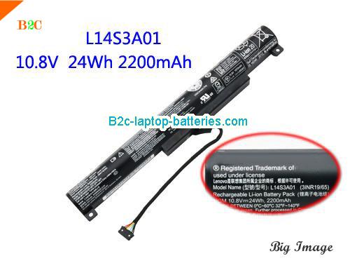 LENOVO IdeaPad 100-15IBY(80MJ00CPGE) Battery 2200mAh, 24Wh  10.8V Black Li-ion