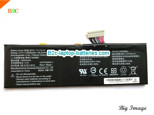 OTHER TC12A-W Battery 12600mAh, 46.62Wh  3.7V Black Li-ion