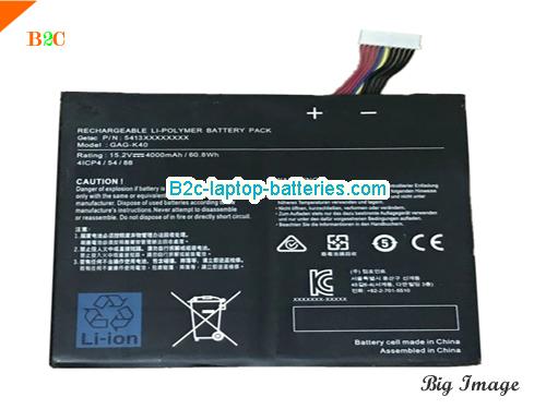 GIGABYTE GAGK40 Battery 4000mAh, 60.8Wh  15.2V Black Li-Polymer