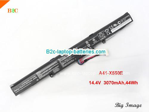 ASUS R752LX-TY050H Battery 3070mAh, 44Wh  14.4V Black Li-ion