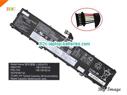 LENOVO ThinkPad P1 G4 20Y30017MZ Battery 5815mAh, 90Wh  15.48V Black Li-Polymer