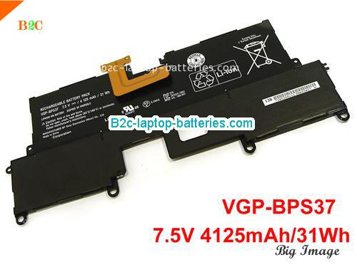 SONY VAIO SVP1121Z9R Battery 4125mAh, 31Wh  7.5V Black Li-ion