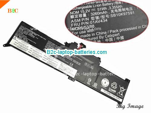 LENOVO ThinkPad Yoga 37020JJS0DY00 Battery 3260mAh, 51Wh , 3.355Ah 15.2V Black Li-ion