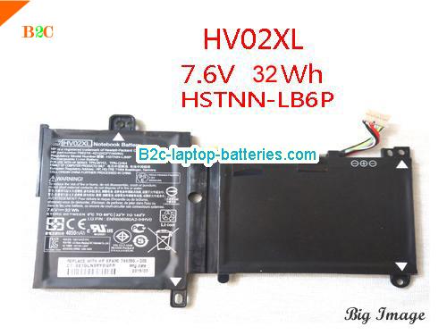HP hv02xl Battery 32Wh 7.6V Black Li-ion