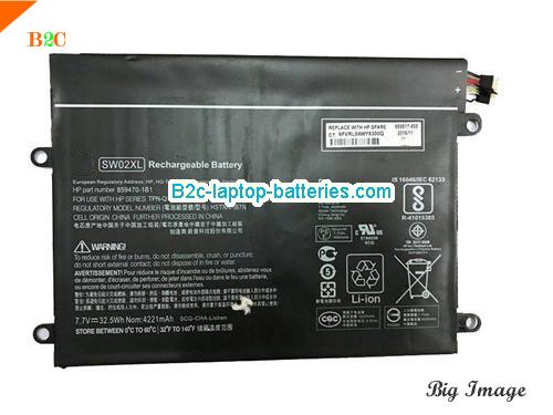 HP Notebook X2 10-P010NZ Battery 4221mAh, 33Wh  7.7V Black Li-ion
