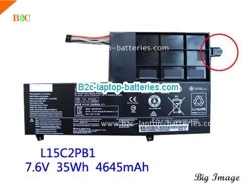 LENOVO Yoga 520-14IKB(80X800JKGE) Battery 4610mAh, 35Wh  7.6V Black Li-ion