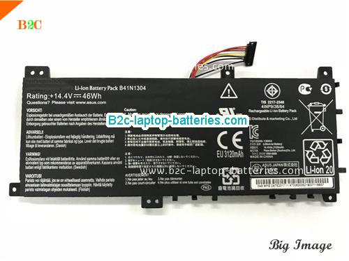 ASUS VivoBook S451LA-CA045H Battery 3194mAh, 46Wh  14.4V Black Li-ion