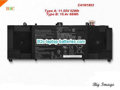 ASUS ExpertBook B9450FA-BM0609R Battery 4335mAh, 66Wh  15.4V Black Li-Polymer