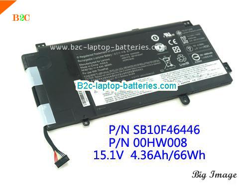 LENOVO ASM P/N SB10F46447 Battery 4400mAh, 66Wh  15.2V Black Li-ion