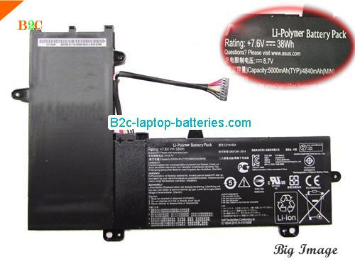 ASUS B21N1504 Battery 4840mAh, 38Wh  7.6V Black Li-ion