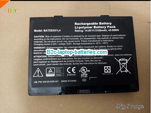 XPLORE BATZSX01L4 Battery 3100mAh, 45.88Wh  14.8V Black Li-Polymer