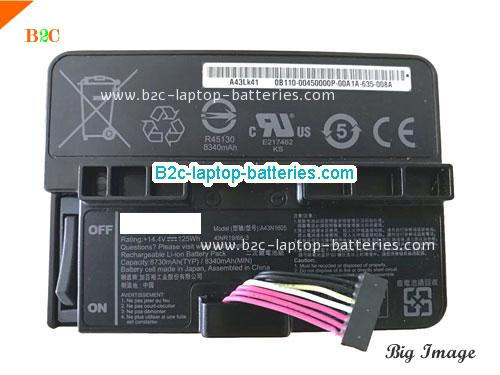 ASUS A43N1605 Battery 8730mAh, 125Wh  14.4V Black Li-ion