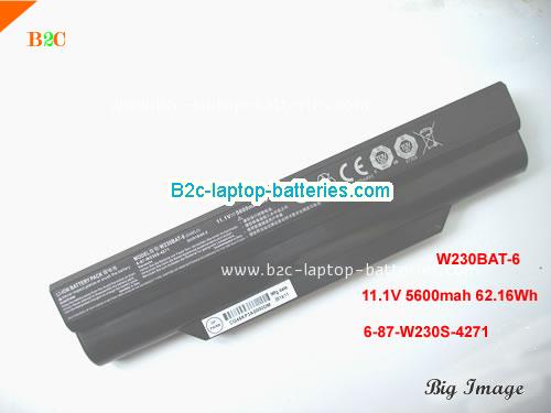 CLEVO W230ss Battery 5600mAh, 62.16Wh  11.1V Black Li-ion