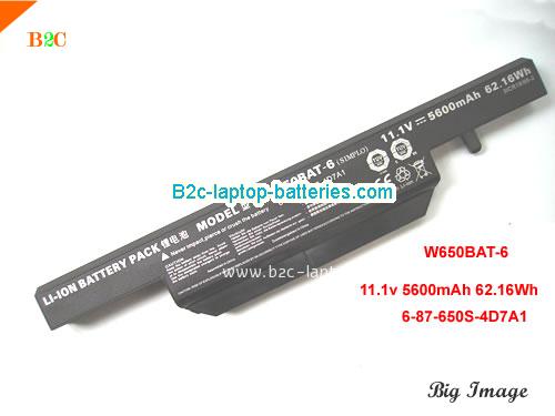 HASEE 670E-G6D3 Battery 5600mAh, 62.16Wh  11.1V Black Li-ion