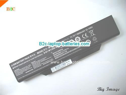 CLEVO 6-87-W130S-4D7 Battery 5600mAh, 62.16Wh  11.1V Black Li-ion