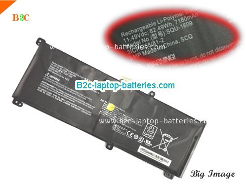 HASEE SQU-1611 Battery 7180mAh, 72.49Wh  11.49V Black Li-ion