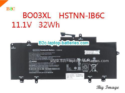 HP CHROMEBOOK 14-X013DX Battery 37Wh 11.4V Black Li-ion