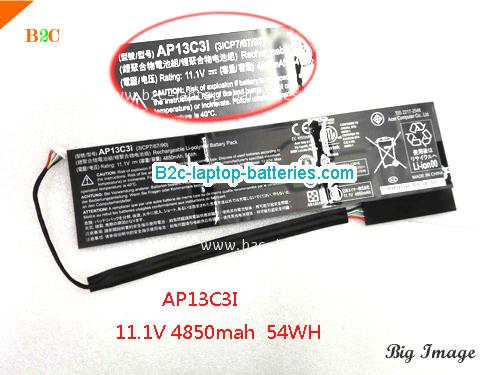 ACER aspire p3-131 Battery 4850mAh, 54Wh  11.1V Balck Li-Polymer