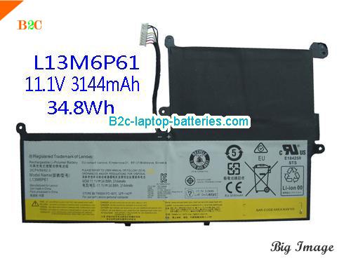 LENOVO LI3M6P61 Battery 3140mAh, 34.8Wh  11.1V Black Li-ion