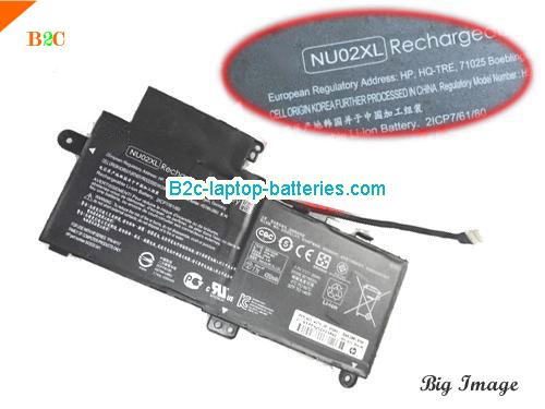 HP NU02XL Battery 4350mAh, 35Wh  7.7V Black Li-ion