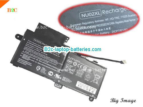 HP NU02XL Battery 4350mAh, 35Wh  7.7V Black Li-ion