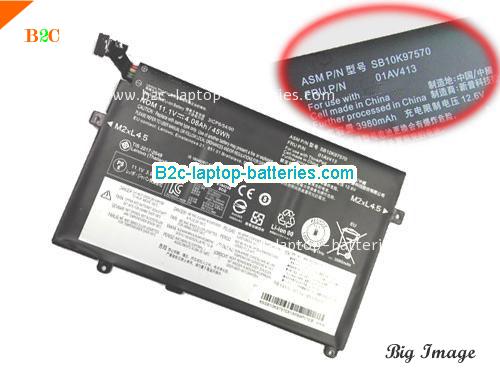 LENOVO ThinkPad E470(20H1A01GCD) Battery 3880mAh, 45Wh , 4.05Ah 11.1V Black Li-ion