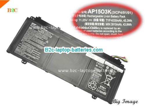 ACER Aspire S13 S5-371-71QZ Battery 4030mAh, 45.3Wh  11.25V Black Li-ion